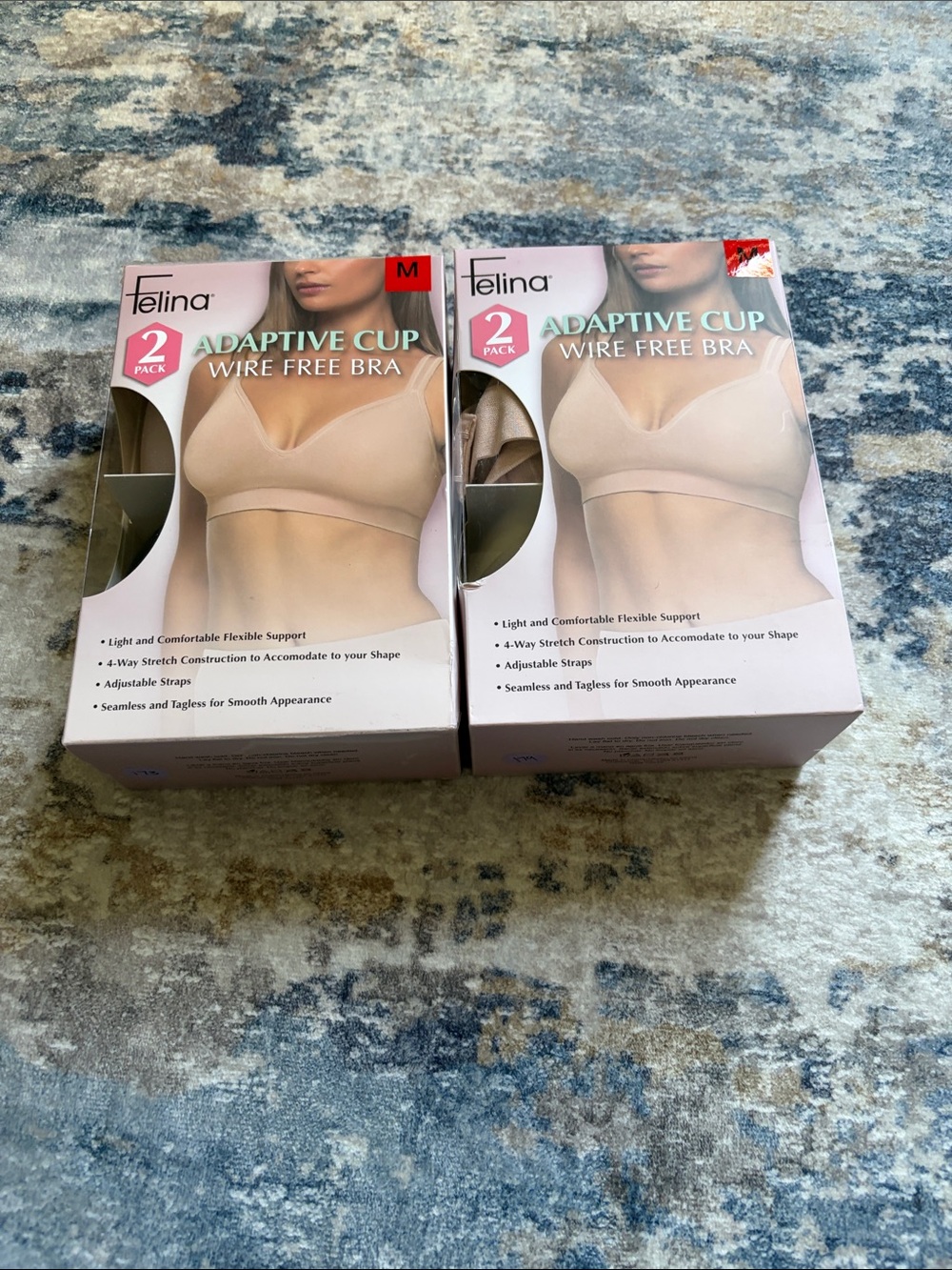 Felina Adaptive Cup Wire Free Bra 2-Pack - Beige Nude
